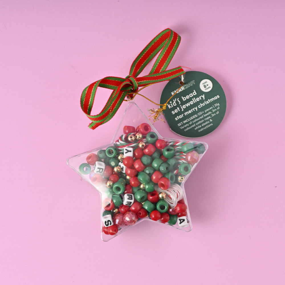 Christmas Bead Set Keychain Decorations - Star Merry Christmas